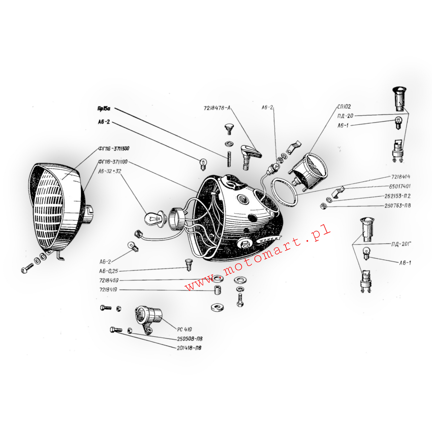 Stacyjka K750 + KLUCZYK Dniepr Ural M72 6V lampa klucz zaplon