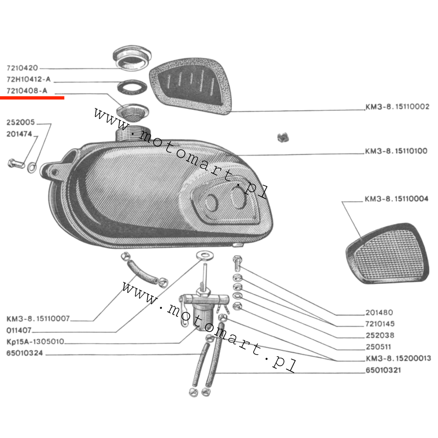 Sitko baku K750 M72 URAL DNIEPR MT Siatka zbiornika paliwa filtr ORYGINAŁ