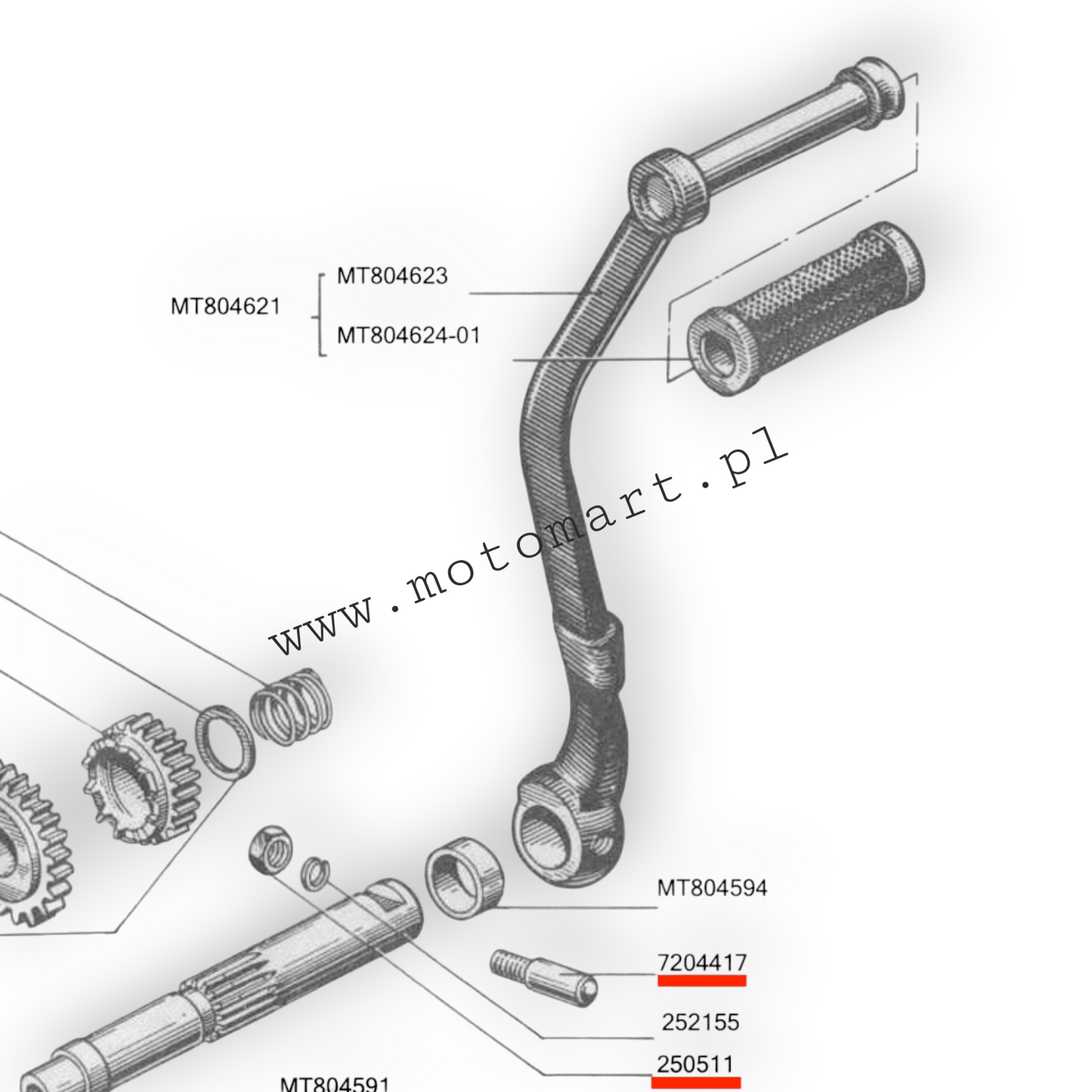 Starter kick wedge Dnepr, K-750, Ural, M-72 gearbox