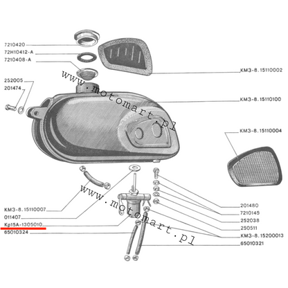 Fuel tap Dnieper MT tap pipe valve tank Ural K750 M72 IZ Belarus