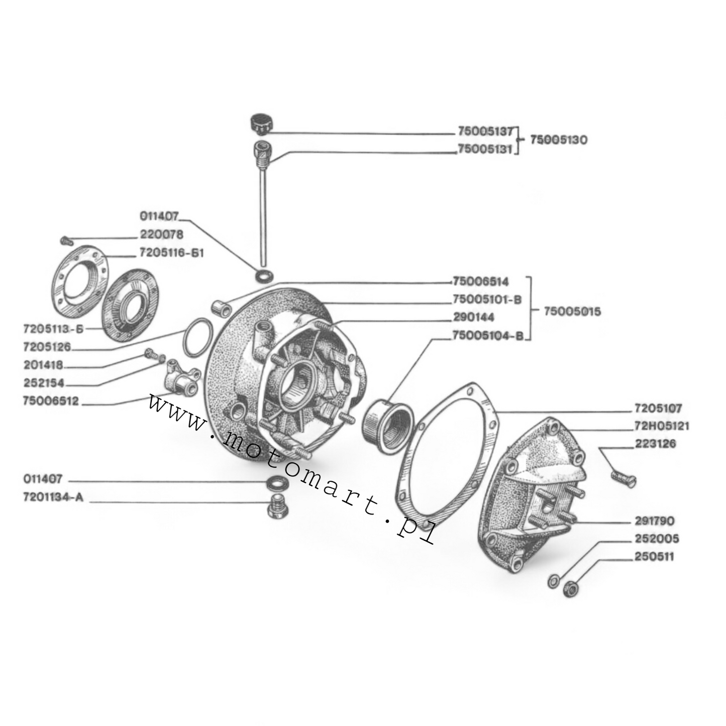 Uszczelki dyfra Dniepr Ural K750 M72 KOMPLET tylnego mostu uszczelka