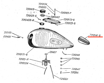 Seitentankgummi K750 M72 Dnjepr Gummitank ABDECKT Tankhahn