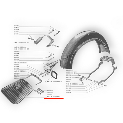 Mudguard Dnieper K750 rear rear fender rubber mudguard QUALITY