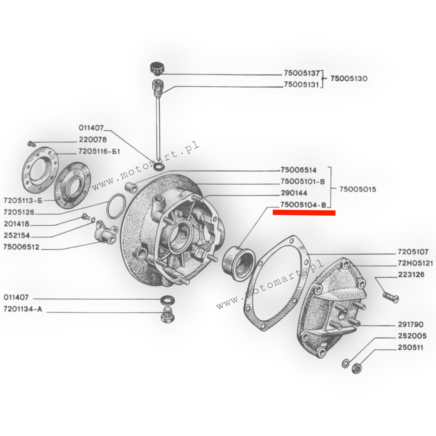 Differentialbuchse, Buchse, Antriebshülse, Einsatz Dniepr MT K750 M72 Ural