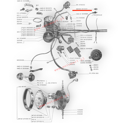 Czujnik ciśnienia oleju silnika Dniepr Ural ORYG cylindry tłoki pompa