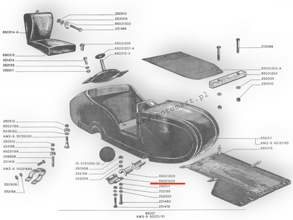 FASTENING PLATE for frame for TROLLEY BASKET M72 K750 URAL DNIEPR MT GALVANIZED bushing