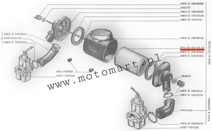 Air filter Dnieper MT-11, MT-16 insert ORIGINAL