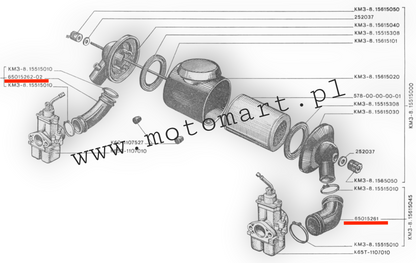Carburetor air pipe rubber Dnieper MT K750 M72 gearbox filter