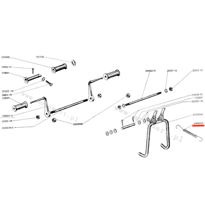 Sprężyna stopki centralnej Dniepr, K-750, Ural rama stopka podnóżki